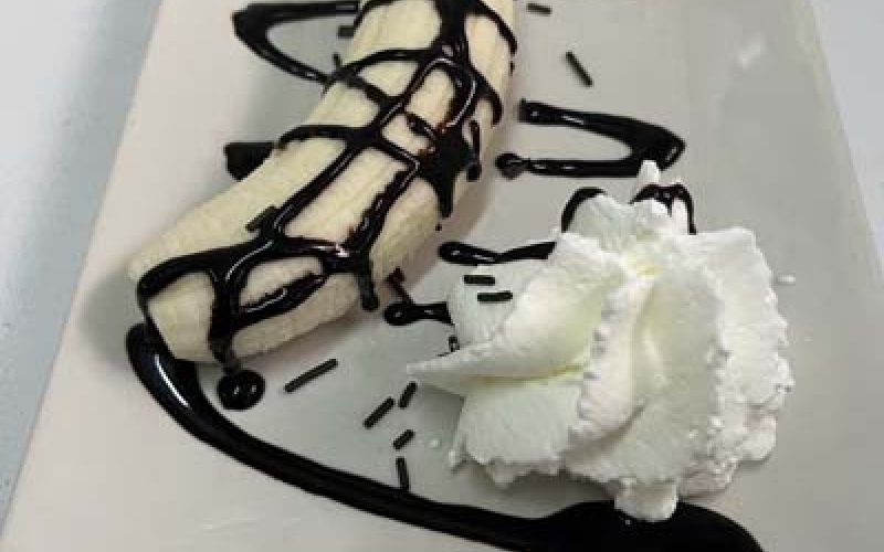 Plátano con chocolate